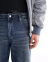 ASOS DESIGN baggy jeans with abrasions in dark blue wash