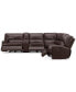 Фото #8 товара Binardo 136" 6 Pc. Zero Gravity Leather Sectional with 3 Power Recliners and 1 Console, Created for Macy's