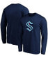 ფოტო #1 პროდუქტის Men's Navy Seattle Kraken Primary Logo Big and Tall Long Sleeve T-shirt