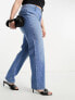 Фото #3 товара ASOS DESIGN Curve slim straight jeans in mid wash blue