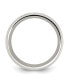 Stainless Steel Polished Gray Fiber Inlay CZ 8mm Band Ring