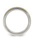 ფოტო #2 პროდუქტის Titanium Yellow IP-plated Center Wedding Band Ring