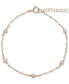 ფოტო #1 პროდუქტის Cultured Freshwater Pearl (3 - 4mm) & Enamel Bead Link Bracelet in 18k Gold-Plated Sterling Silver