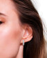 ფოტო #2 პროდუქტის Diamond Baguette & Round Ladder Small Hoop Earrings (3/4 ct. t.w.) in 14k White Gold. 0.8"