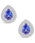 Tanzanite (1-1/3 Ct. t.w.) and Diamond (5/8 Ct. t.w.) Halo Stud Earrings
