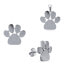 Playful silver jewelry set SET208W (pendant, earrings)
