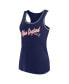 ფოტო #2 პროდუქტის Women's Navy New England Patriots Wordmark Logo Racerback Scoop Neck Tank Top