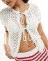 Фото #2 товара Lindex Cecilia crochet cardigan in beige