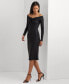 ფოტო #3 პროდუქტის Women's Metallic Off-The-Shoulder Sheath Dress