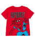 Фото #2 товара Комплект одежды Marvel Мальчики Мстители Человек-Паук футболка и шорты Красные