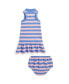 ფოტო #2 პროდუქტის Baby Girls Striped Mesh Polo Dress