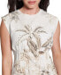 Women's Tobacco Palms Printed Corset T-Shirt Белый, XS - фото #6