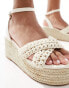 Фото #8 товара Glamorous espadrilles platform heeled sandals in beige crochet