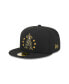 Фото #1 товара Men's Black Los Angeles Angels 2024 Armed Forces Day On-Field 59FIFTY Fitted Hat