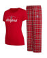 ფოტო #1 პროდუქტის Women's Cardinal, Gray Stanford Cardinal Arctic T-shirt and Flannel Pants Sleep Set