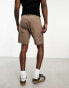 Jack & Jones Intelligence relaxed fit twill short in washed brown