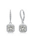 ფოტო #1 პროდუქტის Gv Sterling Silver Plated Cubic Zirconia Square Drop Earrings