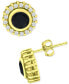 Black & White Cubic Zirconia Halo Stud Earrings in 18k Gold-Plated Sterling Silver, Created for Macy's