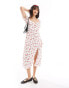 Hollister floral midi dress in white