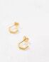 Фото #2 товара Rachel Jackson 22 carat gold plated hexagonal huggie hoop earrings with gift box