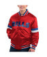 Фото #1 товара Men's Red Distressed Buffalo Bills Gridiron Classics Home Game Satin Full-Snap Varsity Jacket