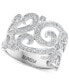 ფოტო #1 პროდუქტის EFFY® Diamond Swirl Statement Ring (3/8 ct. t.w.) in 14k White Gold