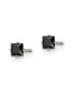 Фото #3 товара Stainless Steel Polished Black Square CZ Stud Earrings