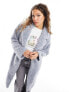 Фото #1 товара Only longline teddy coat in pale blue