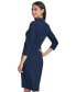 ფოტო #2 პროდუქტის Women's Belted 3/4-Sleeve Sheath Dress