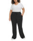 ფოტო #4 პროდუქტის Plus Size High-Waist Flare-Leg Pants