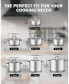 Фото #3 товара Sauce Pot Stainless Steel Stockpot with Glass Lid, Basic Saucier Casserole Pan Set, 6-Piece