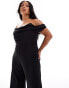 Фото #4 товара ASOS DESIGN Curve off shoulder structured neckline jumpsuit in black