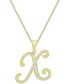 Фото #13 товара Macy's diamond Accent Script 18" Initial Pendant Necklace in Silver Plate, Gold Plate & Rose Gold Plate