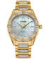 ფოტო #1 პროდუქტის Eco-Drive Women's Crystal Gold-Tone Stainless Steel Bracelet Watch 34mm