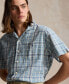 Men's Classic-Fit Plaid Linen-Blend Camp Shirt