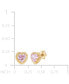 ფოტო #3 პროდუქტის Children's Pink Zirconia Heart Screw Back Stud Earrings in 14k Gold