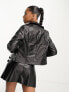 Фото #2 товара Vero Moda leather look biker jacket in black