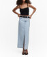 Фото #1 товара Women's Slit Denim Skirt