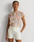 ფოტო #1 პროდუქტის Women's Ruffled Flutter-Sleeve Blouse