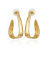 Фото #1 товара Серьги T Tahari GoldTone Long Open C Hoop