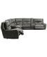 Фото #8 товара CLOSEOUT! Terrine 7-Pc. Fabric Sectional with 2 Power Motion Recliners and 2 USB Consoles, Created for Macy's