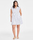 Фото #1 товара Women's Dot Scatter-Print Ruffle-Sleeve Button-Front Mini Dress, Created for Macy's
