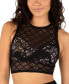 Фото #1 товара Juniors' Summer Floral-Mesh Cropped Cover-Up Top