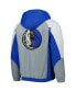 ფოტო #1 პროდუქტის Men's Royal Dallas Mavericks Body Check Raglan Hoodie Half-Zip Jacket