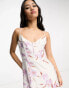 Bardot slip midi dress in ivory floral