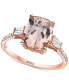 ფოტო #1 პროდუქტის EFFY® Morganite (3-1/6 ct. t.w.) & Diamond (1/4 ct. t.w.) Ring in 14k Rose Gold