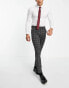 Фото #2 товара ASOS DESIGN wool mix skinny smart trousers in grey check