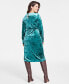 Фото #4 товара Women's Crushed Velvet Midi Dress, Created for Macy's
