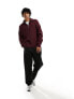 Weekday Harry wool blend half zip jumper in burgundy