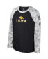 ფოტო #3 პროდუქტის Big Boys Black, Camo Iowa Hawkeyes OHT Military-Inspired Appreciation Dark Star Raglan Long Sleeve T-shirt